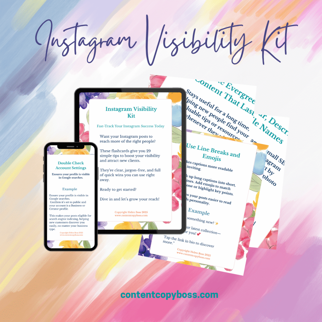 Instagram Visibility Kit digital flashcards